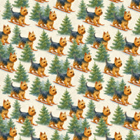 Adorable Yorkshire Terrier Gift Wrap, Skiing Yorkie Christmas Wrapping Paper, Holiday Dog Lover Wrapping Paper, Winter Pet Present Wrap Paper