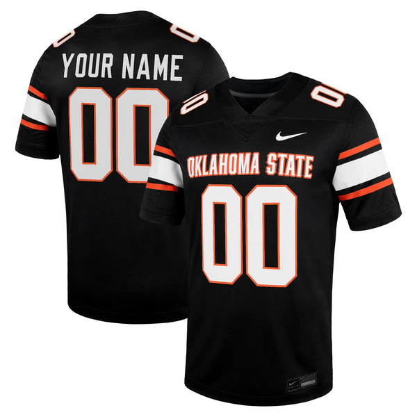 Oklahoma State Cowboys Custom Football Game Jersey - Black