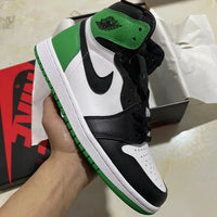 Retro High Top Sneakers, White Black Green Colorway, Lace Up Design, Casual Gift for Sneaker Fans