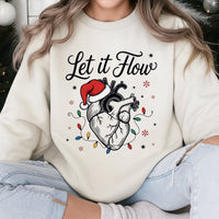Anatomical Heart Santa Nurse Sweater, Christmas Cardiac Nurse Sweatshirt, Adorable Cardiology Nurse Crewneck, Holiday Medical Nurse Pullover