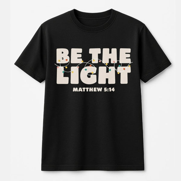 Matthew 5 14 Bible Verse Tee, Be the Light Christian T-Shirt, Faith Graphic Shirt, Scripture Jesus T-Shirt, Religious Christm