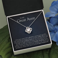 Sentimental Aunt Jewelry Present, Great Aunt Love Knot Necklace, 14k White Gold Knot Pendant, Christmas Aunt Necklace, Birthday Necklace Present