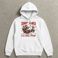 Humorous Christmas Raccoon Sweatshirt, Sorry Santa I've Been Feral Hoodie, Adorable Animal Holiday Pullover, Xmas Humor Graphic Hoodie