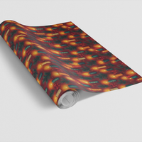 Red and Gold Holiday Gift Wrap, Candlelight Christmas Wrapping Paper, Festive Pine Candle Present Wrap, Winter Xmas Gift Wrapping Paper Roll
