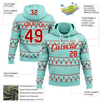 Personalized Name Number Xmas Sweatshirt, Custom Christmas Ugly Sweater Hoodie, Fleece Holiday Hoodie, Sports Fan Christmas Present