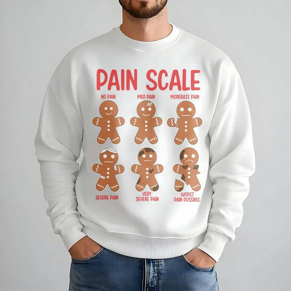 Humorous Nurse Christmas Sweatshirt, Pain Scale Gingerbread Sweatshirt, Medical Ugly Sweater Crewneck, Holiday Present Nurse 