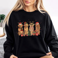 Festive Dog Holiday Sweater, Golden Retriever Christmas Sweatshirt, Adorable Golden Retriever Xmas Crewneck, Dog Mom Pullover, Christmas Present
