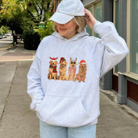 Adorable Festive Dog Mom Hoodie, Golden Retriever Christmas Hoodie, Holiday Pet Lover Sweatshirt, Retro Winter Puppy Pullover Hoodie, Dog Present