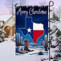 Lone Star Holiday Yard Flag, Texas Merry Christmas Y'all Garden Flag, Double Sided Winter Lawn Flag, Southern Decor Present