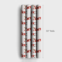 Musical Christmas Gift Wrap, Santa Playing Trumpet Wrapping Paper, Watercolor Santa Present Paper, Holiday Musician Gift Wrap