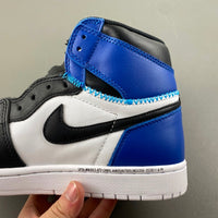 High Top Sneakers, White Black Blue Colorway, Lace Up Design, Casual Gift for Sneaker Fans