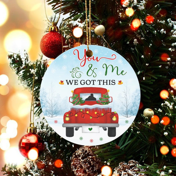 Red Christmas Truck Ornament, You and Me We Got This Ornament, Romantic Couple Tree Ornament, Adorable Holiday Keepsake Prese