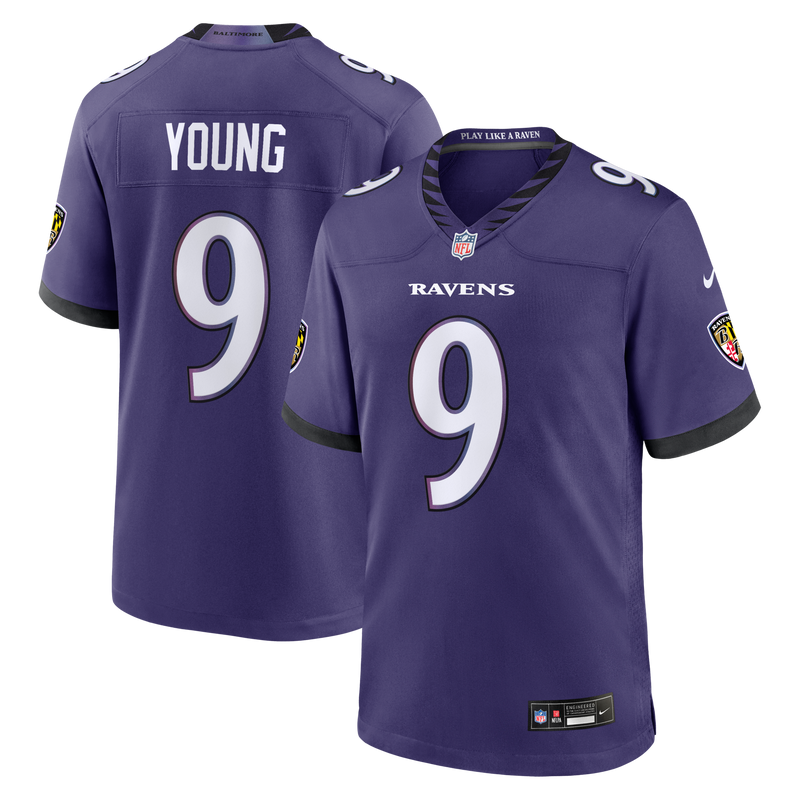 Baltimore Ravens Zion Young Purple Team Game Jersey