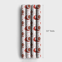 Watercolor Christmas Gift Wrap, Black Santa Wrapping Paper, African American Santa Wrapping Paper, Holiday Present Wrap Paper
