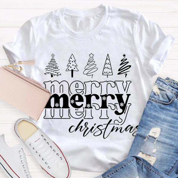 Festive Holiday Teacher Shirt, Christmas Tree Teacher T-Shirt, Adorable Winter Educator Tee, School Christmas Graphic Tee, Ho
