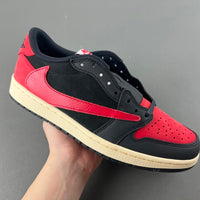 Low Top Sneakers, Black Red Colorway, Reverse Hook Design, Lace Up Design, Casual Gift for Sneaker Fans
