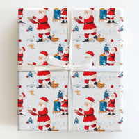 Artist Christmas Gift Wrap, Painter Santa Wrapping Paper, Winter Wonderland Wrapping Paper, Holiday Art Wrapping Paper Roll, Xmas Gift Wrap