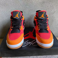 Mid Top Sneakers, Red Orange Colorway, Lace Up Design, Casual Gift for Sneaker Fans