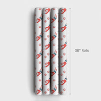 Athletic Sports Santa Gift Wrap, Volleyball Santa Wrapping Paper, Humorous Volleyball Player Present Wrap, Christmas Volleyball Holiday Paper