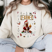 F Caw F Christmas Sweatshirt, Humorous Santa Chicken Sweatshirt, Ugly Xmas Party Sweater, Sarcastic Farm Animal Holiday Sweatshirt, Xmas Present