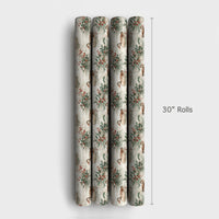 Winter Nature Christmas Gift Wrap, Watercolor Ducks Holly Wrapping Paper, Rustic Wildlife Holiday Paper, Festive Present Wrapping Paper