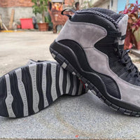 High Top Sneakers, Gray Black Colorway, Lace Up Design, Casual Gift for Sneaker Fans
