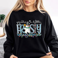 Adorable Snowman Christmas Sweatshirt, Feelin a Little Frosty Sweatshirt, Retro Winter Snowman Crewneck, Comfy Holiday Graphic Pullover Sweater