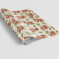 Woodland Deer Holiday Gift Wrap, Watercolor Baby Fawn Christmas Wrapping Paper, Winter Animal Wrapping Paper, Adorable Woodland Xmas Gift Wrap