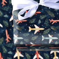 Aviation Holiday Gift Wrap, Airplane Christmas Wrapping Paper, Watercolor Airplane Wrapping Paper, Pilot Xmas Gift Wrap, Travel Lover Present
