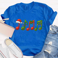 Festive Music Notes Holiday Shirt, Christmas Musical Symbols T-Shirt, Xmas Musician Graphic Tee, Music Lover Apparel, Holiday Present