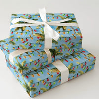 Tropical Beach Holiday Gift Wrap, Palm Tree Christmas Wrapping Paper, Coastal Christmas Tree Wrapping Paper, Island Festive Gift Wrap
