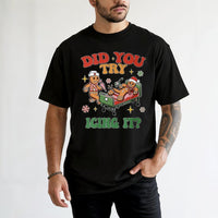Humorous Gingerbread Nurse T-Shirt, Did You Try Icing It Shirt, Medical Christmas Graphic Tee, Holiday RN Doctor T-Shirt, Nursing Present