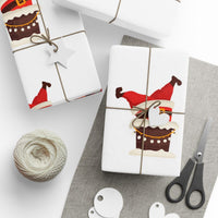 Native Headdress Santa Gift Wrap, Running Santa Gift Wrapping Paper, Humorous Holiday Wrapping Paper Roll, Christmas Present Wrap