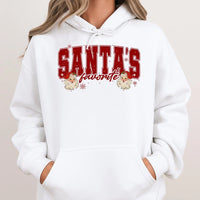 Retro Christmas Graphic Hoodie, Santa's Favorite Hoodie, Adorable Holiday Hooded Sweatshirt, Vintage Winter Season Hoodie, Xmas Family Present
