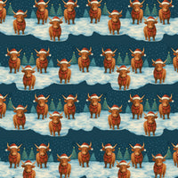 Santa Hat Bull Holiday Gift Wrap, Highland Cow Christmas Wrapping Paper, Rustic Farmhouse Cow Present Wrap, Winter Xmas Wrapping Paper Roll