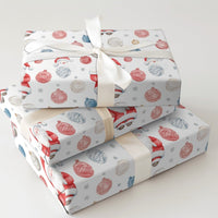 Crafter Santa Claus Ornament Wrapping Paper, Yarn Ball Santa Wrapping Paper, Knitting Christmas Wrapping Paper, Holiday Gift Wrap Roll