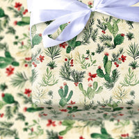 Watercolor Succulent Gift Wrap, Christmas Cactus Wrapping Paper, Botanical Desert Holiday Wrapping Paper, Southwestern Gift Wrapping Paper