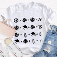 Snowflake Santa Hat Tree Shirt, Math Teacher Christmas T-Shirt, Humorous Math Holiday Tee, Teacher Christmas Present