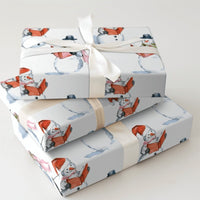 Caroling Snowman Gift Wrap, Singing Snowman Christmas Wrapping Paper, Watercolor Winter Wrapping Paper, Festive Xmas Present Wrapping Paper