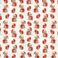 Watercolor Festive Mice Wrapping Paper, Christmas Mouse Gift Wrapping Paper, Adorable Animal Holiday Gift Wrapping Paper, Kids Xmas Wrap