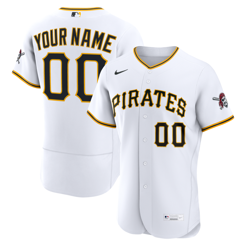 Pittsburgh Pirates White Home Authentic Custom Jersey