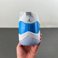 Low Top Sneakers, White University Blue Colorway, Lace Up Design, Casual Gift for Sneaker Fans