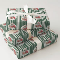 Humorous Sunglasses Santa Gift Wrap, Cocktail Santa Wrapping Paper, Striped Christmas Present Paper, Cool Holiday Wrapping Paper, Retro Party Wrap