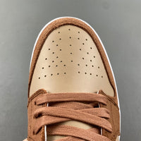 Low Top Sneakers, White Brown Colorway, Lace Up Design, Casual Gift for Sneaker Fans