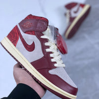 Mid Top Sneakers, White Red Colorway, Lace Up Design, Casual Gift for Sneaker Fans