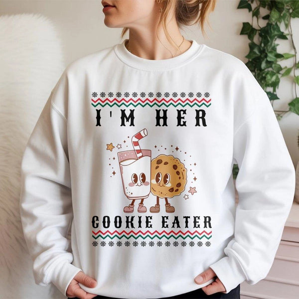 Matching Christmas Couple Sweatshirt, I'm Her Cookie Eater Sweatshirt, Humorous Holiday Cookie Crewneck, Cookie Eater Sweater