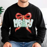 Xmas Tree Bow Sweater, Coquette Christmas Sweatshirt, Merry Christmas Crewneck, Preppy Holiday Sweatshirt, Adorable Winter Pullover for Women