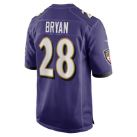 Baltimore Ravens Taven Bryan Purple Team Game Jersey