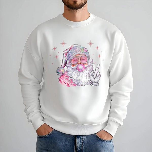 Bubblegum Christmas Sweatshirt, Retro Disco Santa Sweatshirt, Festive Disco Holiday Crewneck, Vintage Xmas Pullover, Disco Sa