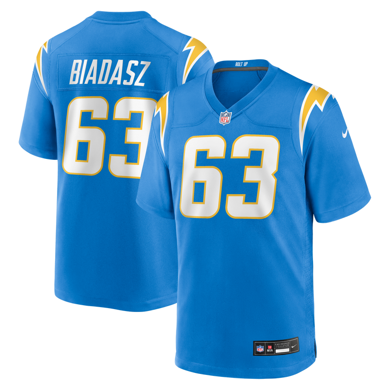 Los Angeles Chargers Tyler Biadasz Powder Blue Team Game Jersey